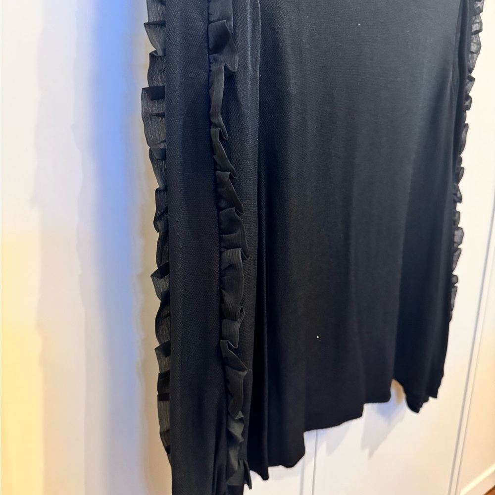 Club Monaco Black Ruffle Sleeve Blouse - Picture 5 of 8